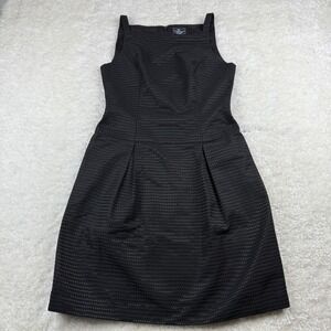 American Living Dress Women 6 Black Eyelet Fit & Flare Sleeveless Zip Back